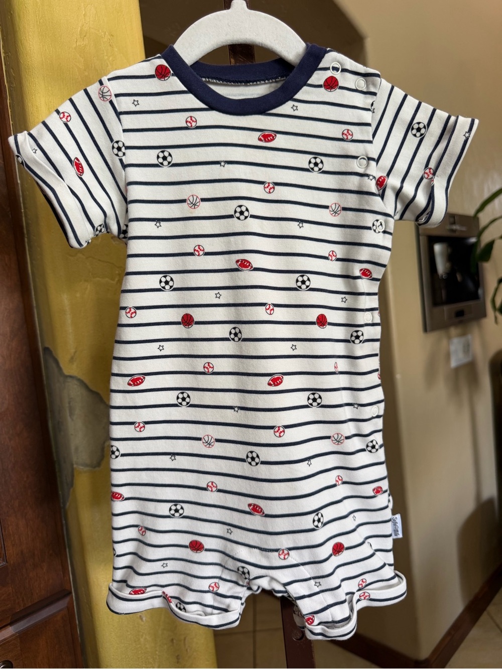 Sofia Mila Certified Organic Cotton Sports Print Baby Romper 12-18 months